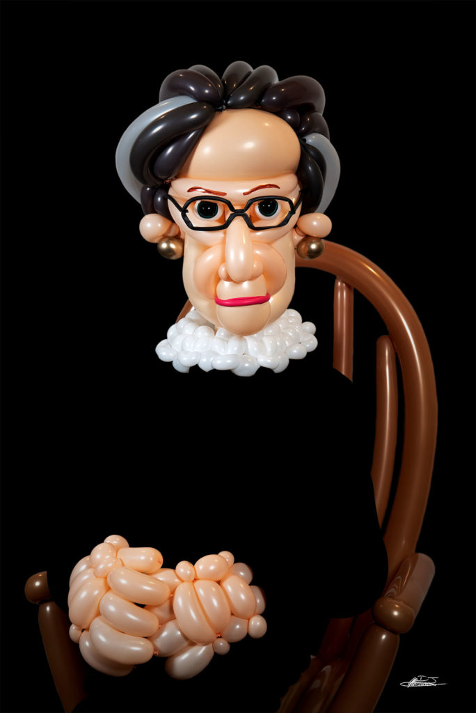 Ruth Bader Ginsburg balloon portrait