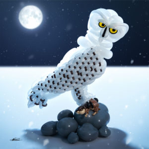 to take seasons series winter balloon sculpture snowy owl capturing lemming